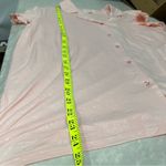 Laura Ashley  Soft pink Textured two piece Pajama Set L butterfly heart embossed Photo 6