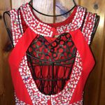 A line red haltered keyhole beaded ruched chiffon prom dress with slit XS/2 Size undefined Photo 14