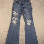 American Eagle curvy super high rise flare distressed size 2 Photo 0