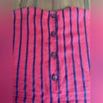 Chetta B Vintage 80s . Peter Novello Sherrie Bloom Red Blue Stripe Linen Dress M Photo 2