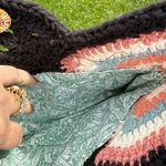 Multicolor Crochet Shoulder Bag Black Photo 4