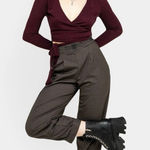 Disturbia Mystic Embroidered Gothic Balloon Trousers Size 14 NWT Brown Photo 0