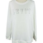 Levi's Womens 1X-Large Sweatshirt Stretch Long Sleeve White w/ Silver Logo New Photo 0