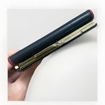 Christian Dior 80s Vintage Leather Wallet Snap Bifold Coin Purse Unisex Navy Red Photo 5