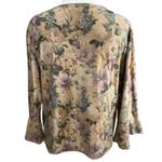 Coldwater Creek  Floral‎ Bell Sleeve Boho Blouse Square Neck Romantic Top Size L Photo 1