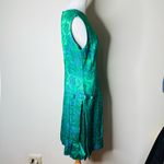 Vintage 60’s Iridescent Green Brocade Party Dress Size 8 Photo 3
