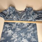Tommy Bahama  Blue Floral Tencel Blouse Medium Beachy Resort Soft Coastal Relaxed Photo 7