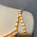 ZARA Yellow and White Striped Mini Dress tie shoulder spaghetti strap, size S Photo 4