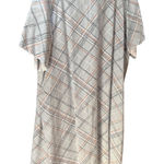 Unisex Hospital Gown Plaid Design Gray With Drawstring Cotton & Polyester Blend Size L Photo 0