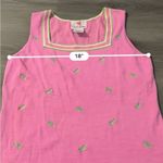 Quacker Factory Silk Blend Pink & Green Grasshopper Sleeveless Top Size M Photo 7