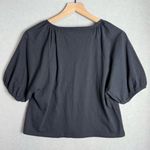 Aerie Brand New Bubble Sleeve T-Shirt Cropped Relaxed Fit Black size XS NWT Photo 2