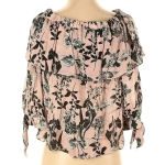 Parker  Mandy Blouse Off the Shoulder SILK Blouse Pearl Paradise Women’s Size XS Photo 4