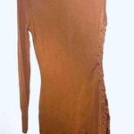 Akira M shorts bodysuit romper one long sleeve side lace up Brown Size M Photo 0