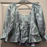 Entro  Blouse Long Sleeve Blue/Green Photo 2