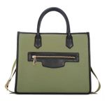 La Terre Fashion handbag, Olive Green, Black, Gold Green Photo 0