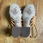 Free People  Hot Orange Leather Block Heel Strappy Sandals Size 10 Photo 3