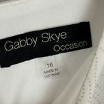 Gabby Skye  Occasion Jumpsuit Womens 16 White Gold‎ Floral Sleeveless Stretch NWT Photo 4