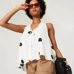 Derek Lam  Collective White Polka Dot Blouse – Size 44 (Rent the Runway) Photo 1