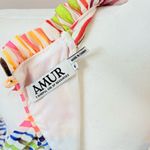 AMUR Estfan Pleated Halter Mini Dress In Double Rainbow Size 6 Red Photo 14