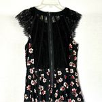 Miss Me  black floral dress M lace lacy sleeves back A LINE lined Photo 3