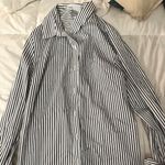 Nordstrom Rack Black and white stipe button down blouse Photo 3