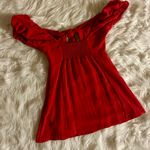 Nasty Gal Red Linen Mini Dress Photo 6