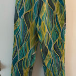 Dana Buchman  Silk Linen Blend high waisted colorful watercolor pattern pants 2 Photo 0