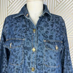 Current/Elliott The Perfect Shirt in Indigo Leopard Denim Size US 0 / XS Photo 2