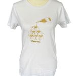 J.Crew  The Collector Tee white short sleeve crewneck stretchy "Cheers" t-shirt Photo 0