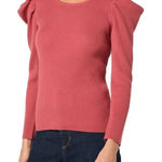 joe's jeans Wool Blend Rib Sweater Womens Size S Slate Rose Puff Sleeves Fitted Photo 0