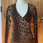 Urban Outfitters UO Leopard Deep V-Neck Semi-Shr Slvs Top EUC S Photo 3
