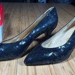 Impo Vintage 90’s Pointed Toe Black Sequin Heels Size 9.5 Photo 0