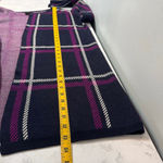 Ann Taylor Plaid Open Front Cardigan M Navy Magenta Photo 6