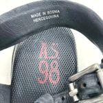 A.S.98 Black Leather Silver Chains Strappy Heeled Sandals Edgy Boho Size 39 Photo 10