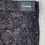 EXPRESS Black & Gold Foil Snakeskin Print Skinny Jeans Photo 4