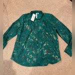 Ny Collection Women's  Geometric Print button down long sleeve shirt Photo 0