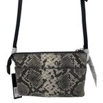 T Tahari NWT Taryn Crossbody Bag Black Gray Snakeskin Embossed Leather Small Photo 5