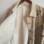 Laura Ashley  Silk Cotton Blend Tan Neutral Floral Embroidery Jacket Size‎ XL Photo 4