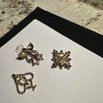 Lot Of 3 Prong Set Rhinestone Holiday Brooch Pins Christmas Tree & An Angel Photo 3