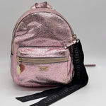Victoria's Secret Victoria’s Secret Mini Backpack Metallic Pink Faux Leather Zip Backpack New Photo 0