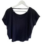 Athleta  short sleeve black crop small crew neck athletic Photo 3