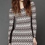 Free People BodyCon Chevron Knit Sweater Dress Cozy Cabin Metallic Low Back Photo 4