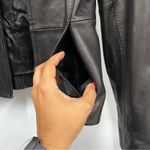 Ann Taylor Leather black Jacket medium soft buttery zip up w/pockets Photo 3