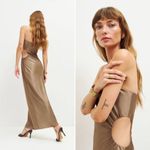 Reformation NWT  Neveah satin maxi dress in Chanterelle size Large Photo 2