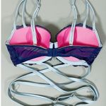 Victoria's Secret Victoria’s Secret Blue Pastel Criss-Cross Floral Lace Push-Up Bustier Bra Bralette Brassiere Lingerie Size 32D 💙🩵 Photo 1