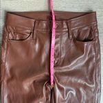 Mother The Mid Rise Dazzler Ankle Jeans Brown Wax On Wax Off Faux Leather 25 Photo 7
