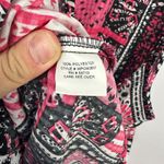 Notations Woman 1X Sleeveless Button Blouse Pink Boho Festival Geometric Top Photo 3