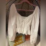 Reformation EUC White Fern Smocked Long Sleeve White Peasant Top Size M 🤍 Photo 2