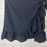Pink Lily Classic Black Faux Wrap Ruffle Skirt Size M Photo 4