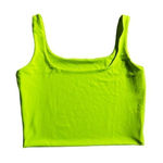 Solid Neon Green Crop Halter Top size S Black Photo 0